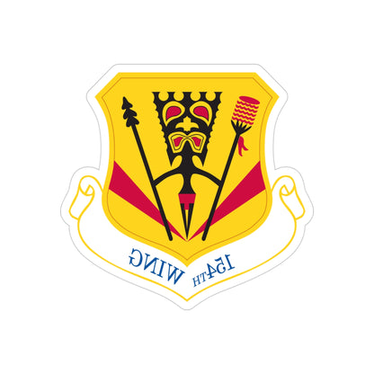 154th Wing (U.S. Air Force) REVERSE PRINT Transparent STICKER-4" × 4"-The Sticker Space