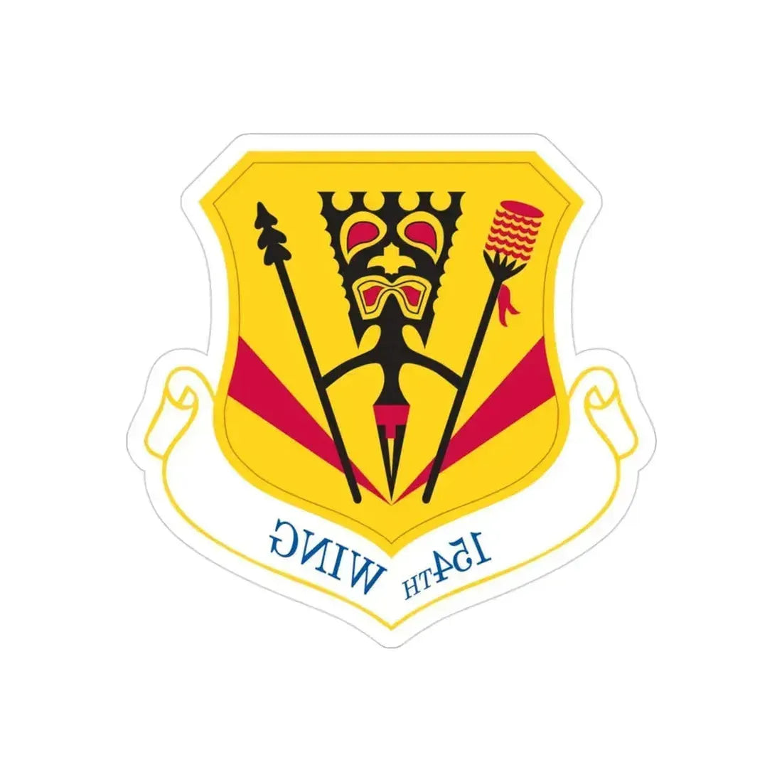 154th Wing (U.S. Air Force) REVERSE PRINT Transparent Die-Cut STICKER 3 Inch Die-Cut Transparent - The Sticker Space