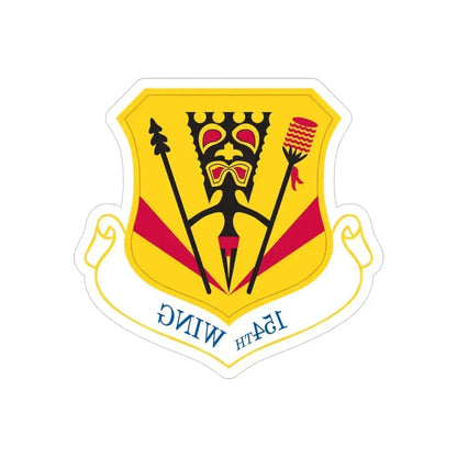 154th Wing (U.S. Air Force) REVERSE PRINT Transparent Die-Cut STICKER 3 Inch Die-Cut Transparent - The Sticker Space