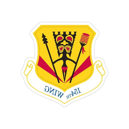 154th Wing (U.S. Air Force) REVERSE PRINT Transparent Die-Cut STICKER 5 Inch Die-Cut Transparent - The Sticker Space
