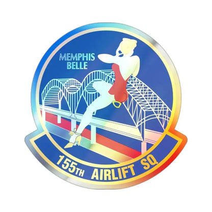 155 Airlift Squadron (U.S. Air Force) Holographic STICKER Die-Cut Vinyl Decal - The Sticker Space
