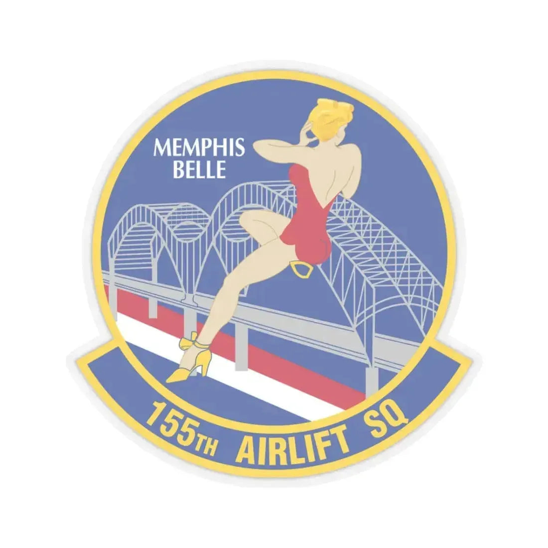 155 Airlift Squadron (U.S. Air Force) STICKER Vinyl Kiss-Cut Decal 3 Inch Transparent - The Sticker Space