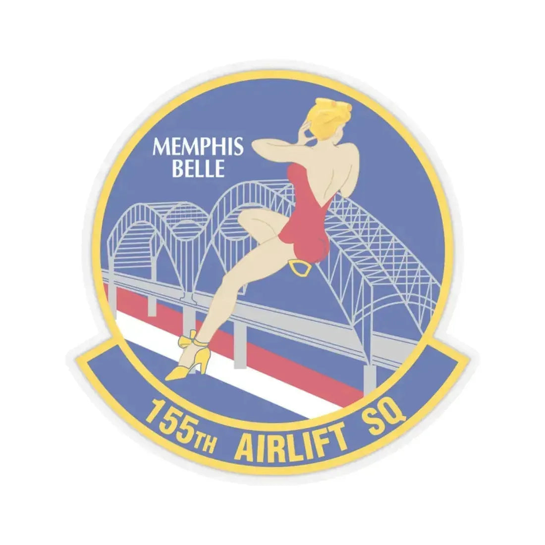 155 Airlift Squadron (U.S. Air Force) STICKER Vinyl Kiss-Cut Decal 6 Inch Transparent - The Sticker Space