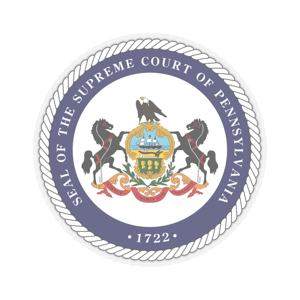 Seal of the Supreme Court of Pennsylvania v2 - STICKER Vinyl Kiss-Cut Decal