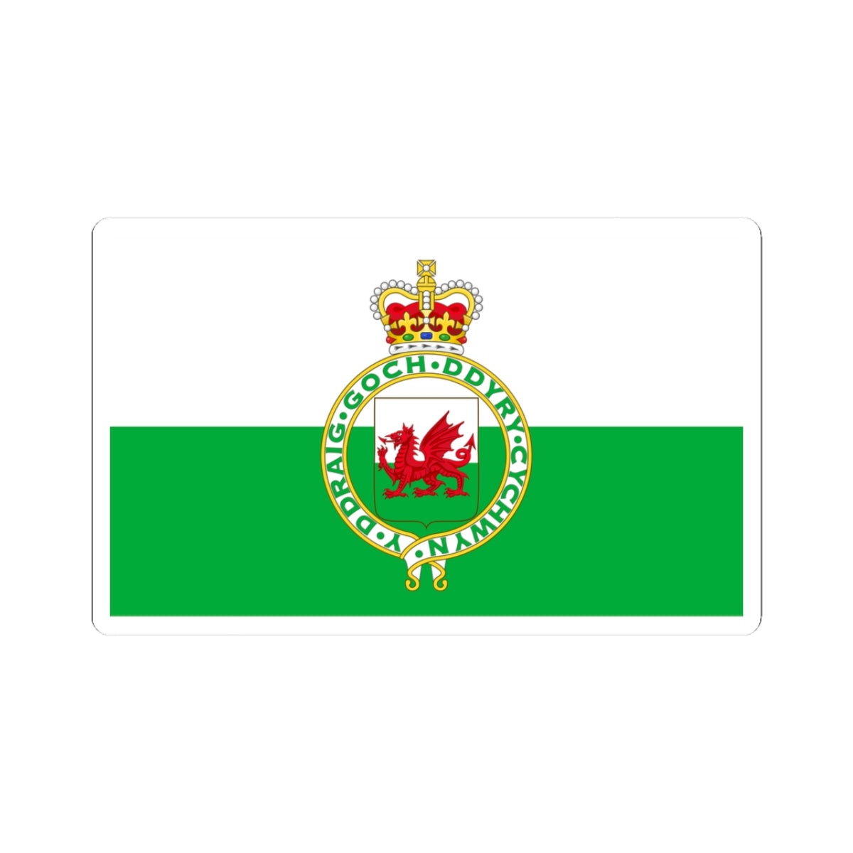 Flag of Wales 1953-1959 (United Kingdom) STICKER Vinyl Kiss-Cut Decal