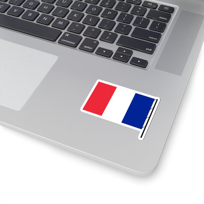 Flag of France on staff hoist right (France) STICKER Vinyl Kiss-Cut Decal