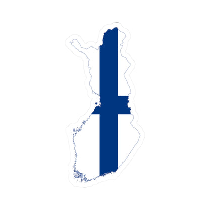 Flag-map of Finland without Aland (Finland) STICKER Vinyl Kiss-Cut Decal