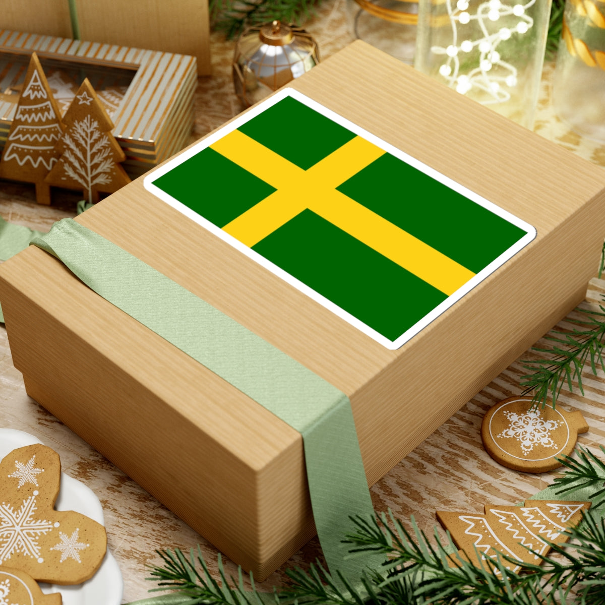 Flag of Oland (Sweden) STICKER Vinyl Kiss-Cut Decal