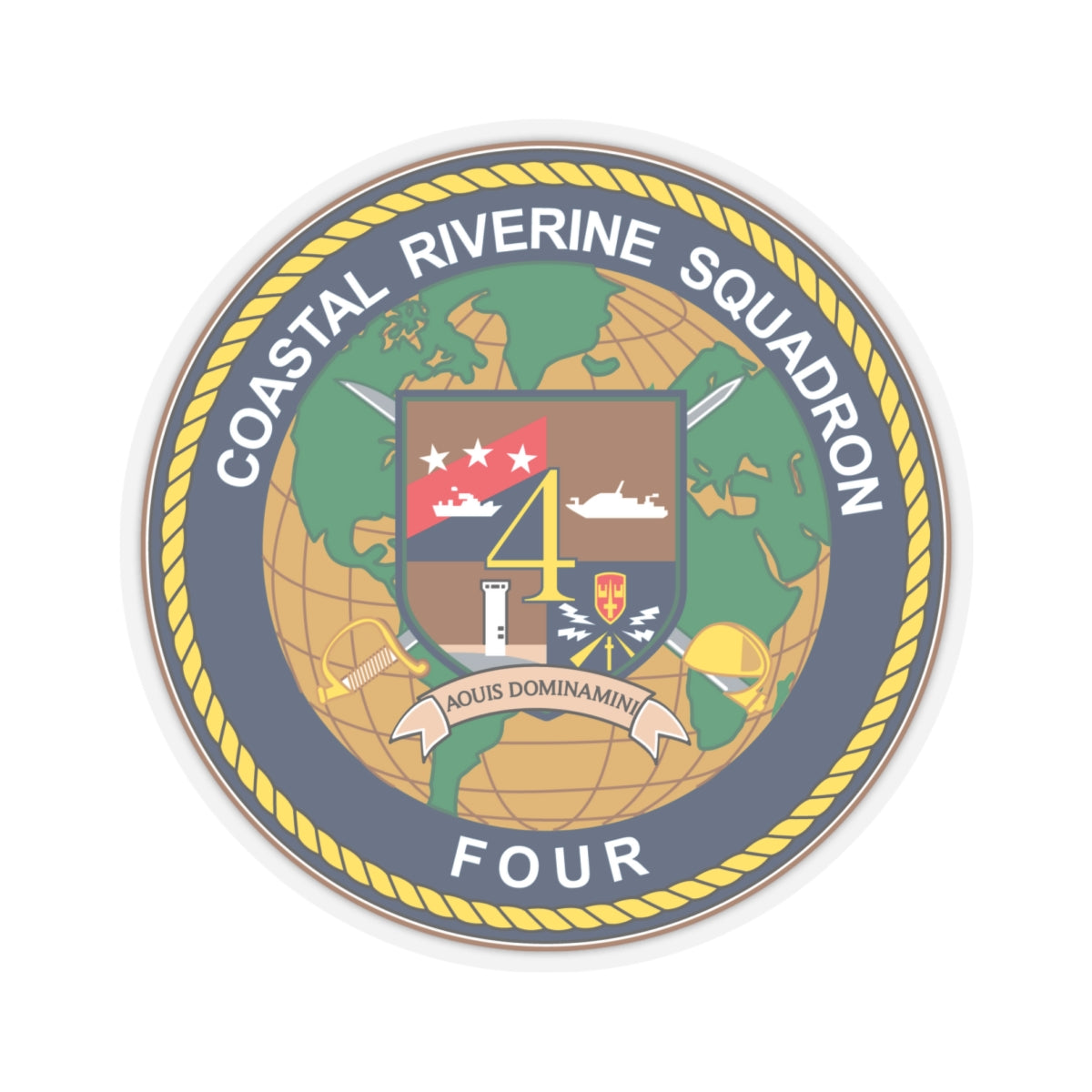 Coastal Riverine Sq 4 (U.S. Navy) STICKER Vinyl Kiss-Cut Decal