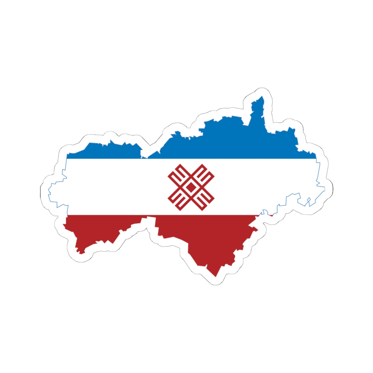 Flag-map of Mari El 2006-2011 (Russia) STICKER Vinyl Kiss-Cut Decal