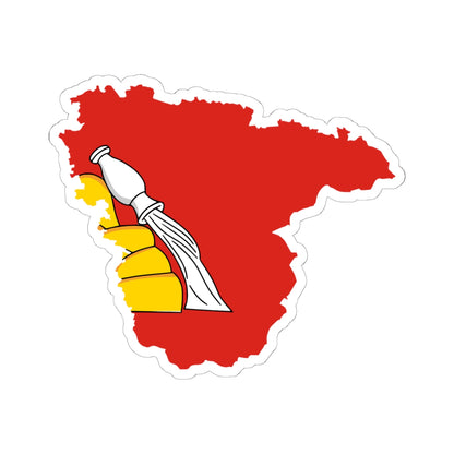 Flag-map of Voronezh Oblast (Russia) STICKER Vinyl Kiss-Cut Decal