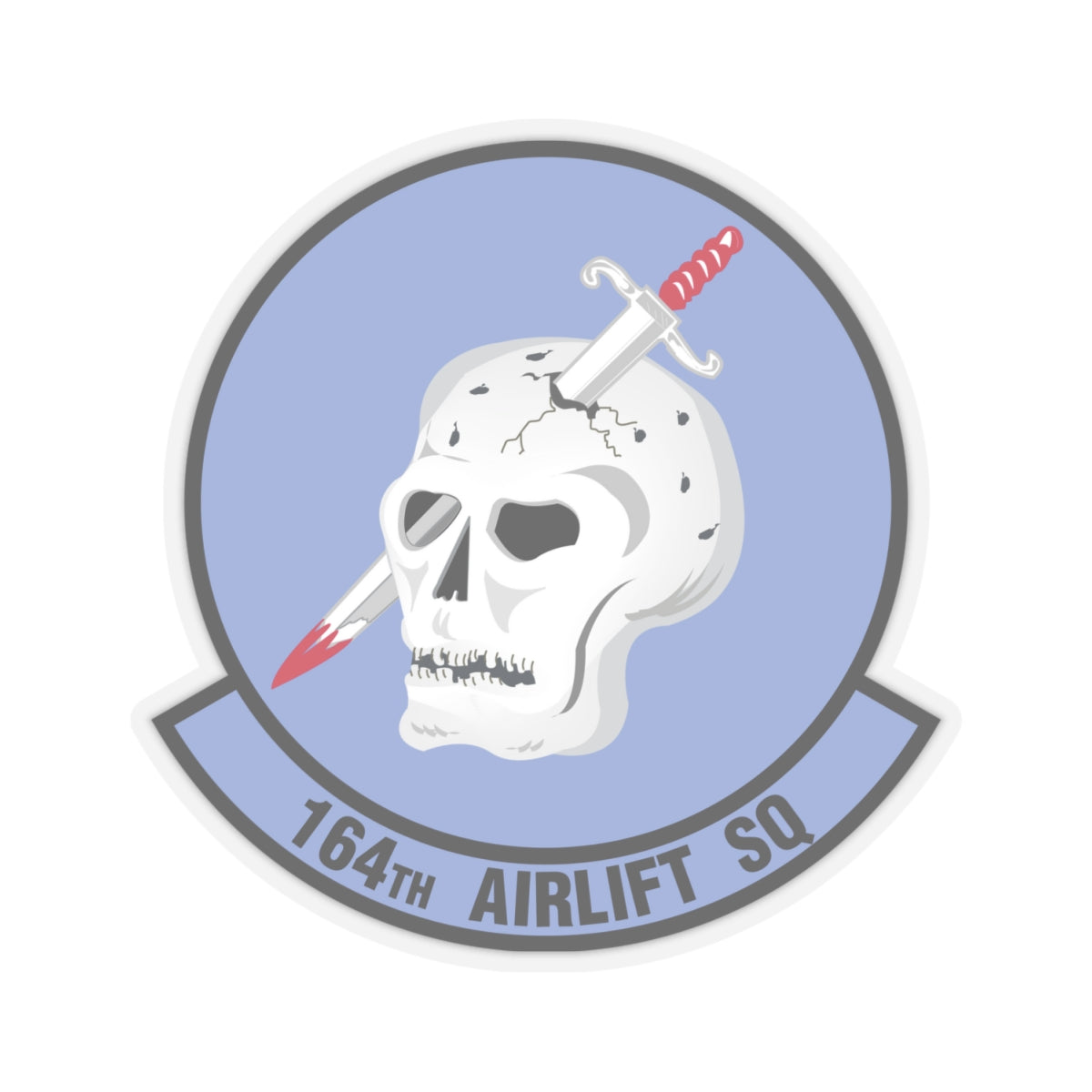 164 Airlift Squadron (U.S. Air Force) STICKER Vinyl Kiss-Cut Decal-4" × 4"-Transparent-The Sticker Space