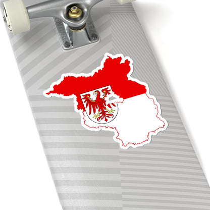 Flag map of Brandenburg (Germany) STICKER Vinyl Kiss-Cut Decal