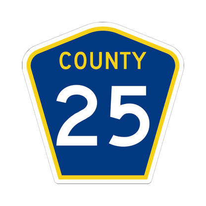 County 25 MN (Minnesota) (Road Sign) STICKER Vinyl Kiss-Cut Decal