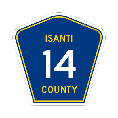 Isanti County 14 MN (Minnesota) (Road Sign) STICKER Vinyl Kiss-Cut Decal