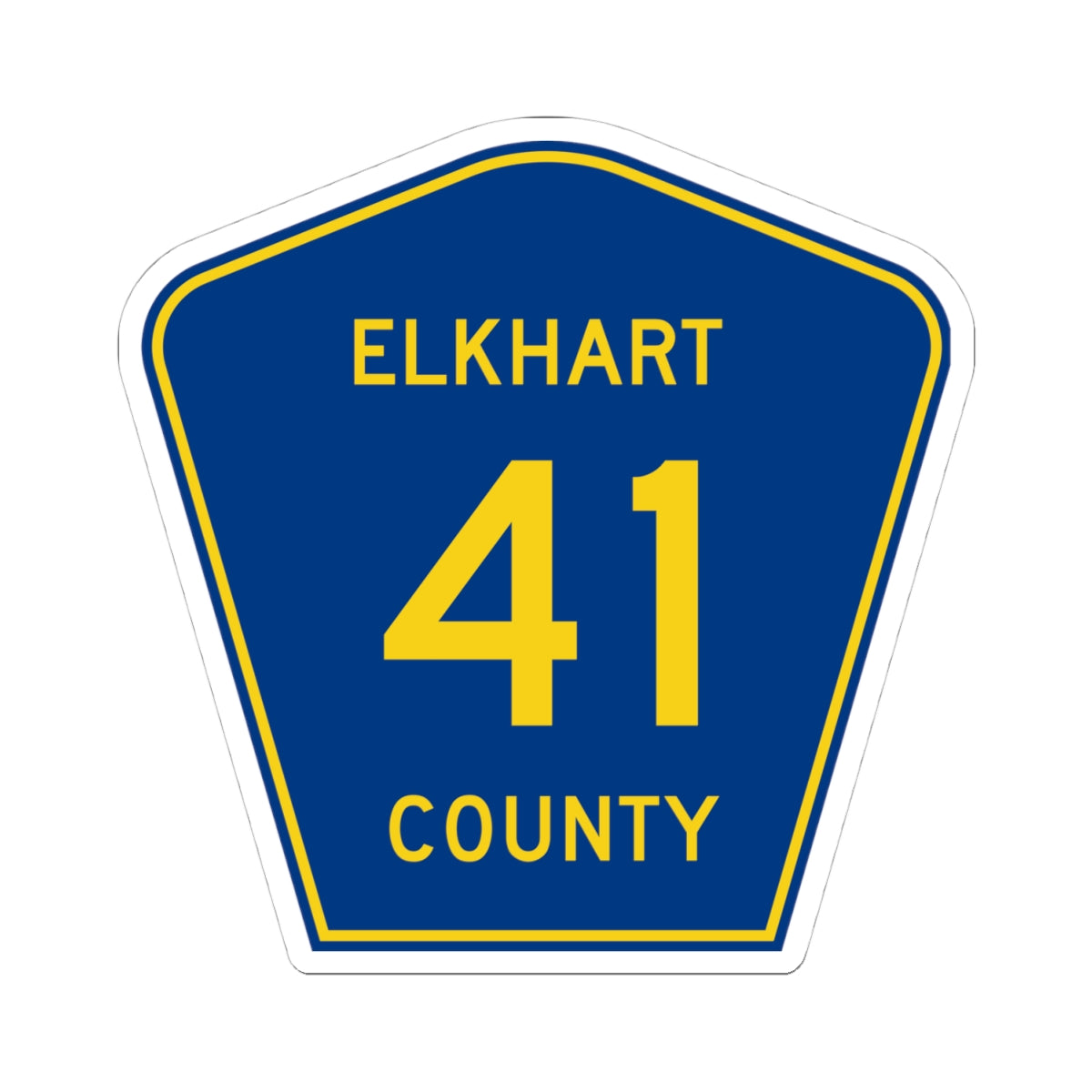 Elkhart County Road 41 IN (Indiana) (Road Sign) STICKER Vinyl Kiss-Cut Decal