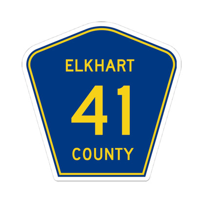 Elkhart County Road 41 IN (Indiana) (Road Sign) STICKER Vinyl Kiss-Cut Decal
