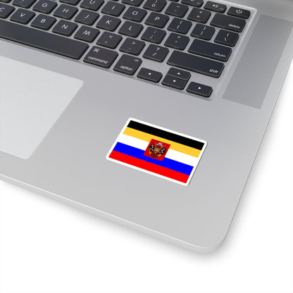 Flag of Russia combined tricolor with Imperial coat of arms (Russia) STICKER Vinyl Kiss-Cut Decal