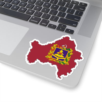 Flag map of Bryansk Oblast (Russia) STICKER Vinyl Kiss-Cut Decal