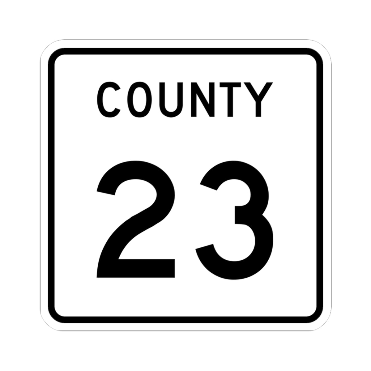 County 23 square (Minnesota) (Road Sign) STICKER Vinyl Kiss-Cut Decal