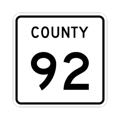 County 92 square (Minnesota) (Road Sign) STICKER Vinyl Kiss-Cut Decal