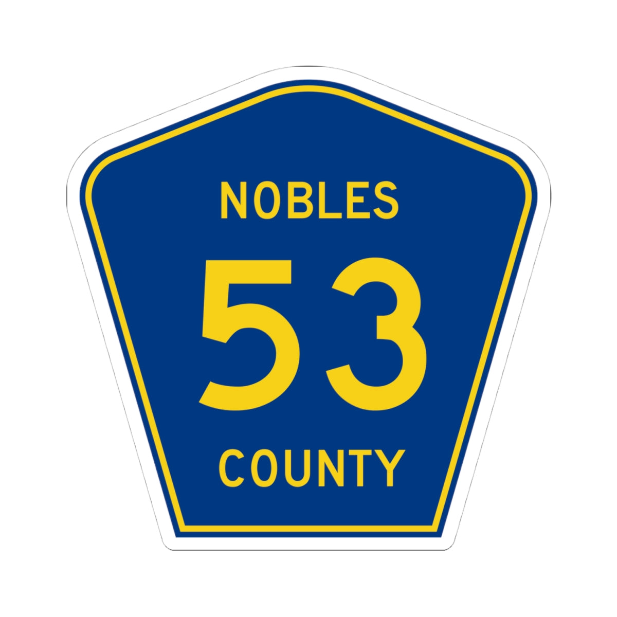 Nobles County Route 53 (Minnesota) (Road Sign) STICKER Vinyl Kiss-Cut Decal
