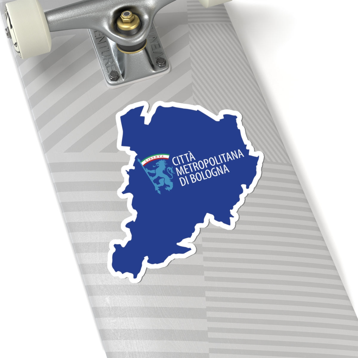 Flag map of the Province of Bologna (Italy) STICKER Vinyl Kiss-Cut Decal