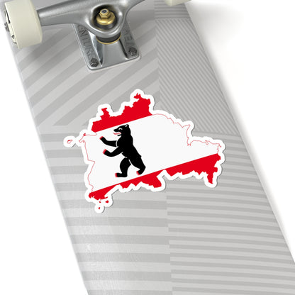 Flag map of Berlin 1990- (Germany) STICKER Vinyl Kiss-Cut Decal