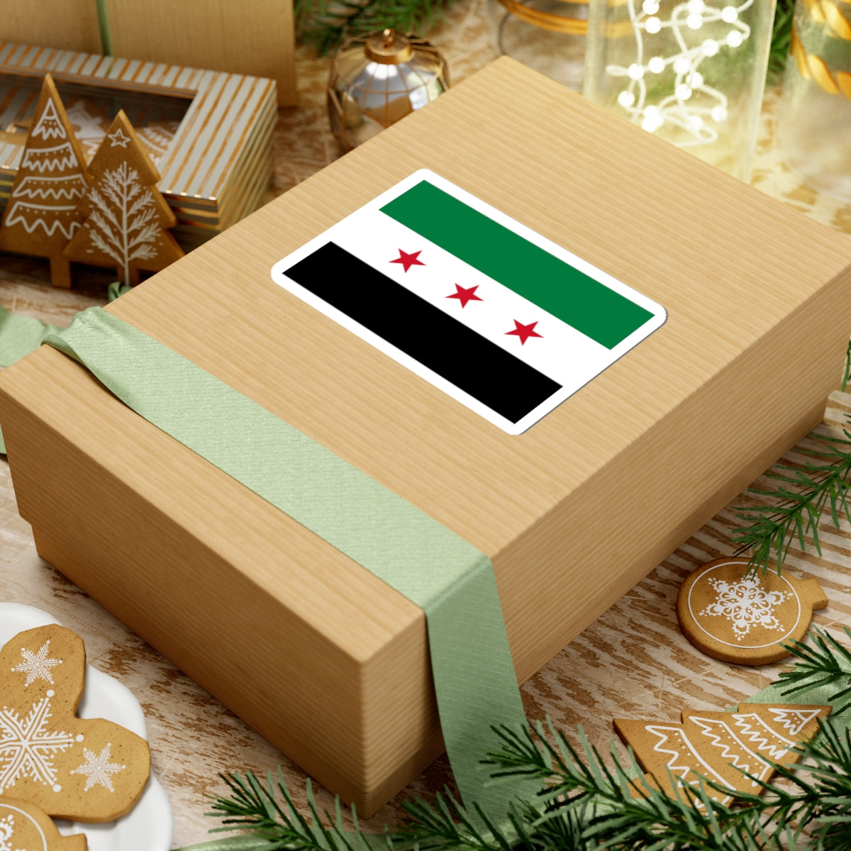 Flag of the Syrian revolution small stars (Syria) STICKER Vinyl Kiss-Cut Decal
