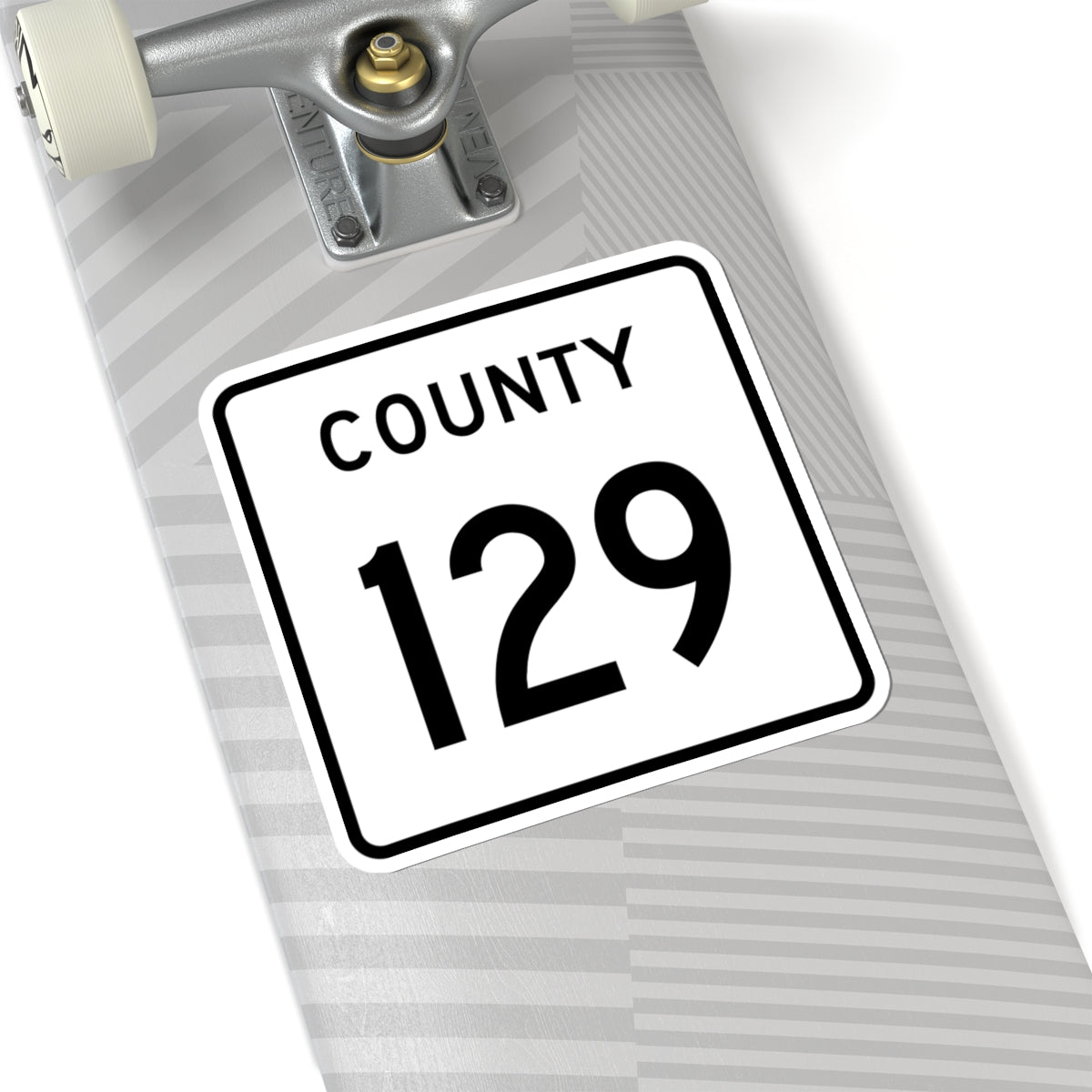 County 129 square (Minnesota) (Road Sign) STICKER Vinyl Kiss-Cut Decal