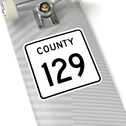 County 129 square (Minnesota) (Road Sign) STICKER Vinyl Kiss-Cut Decal