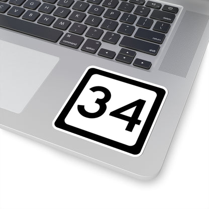 WV-34 (Virginia) (Road Sign) STICKER Vinyl Kiss-Cut Decal