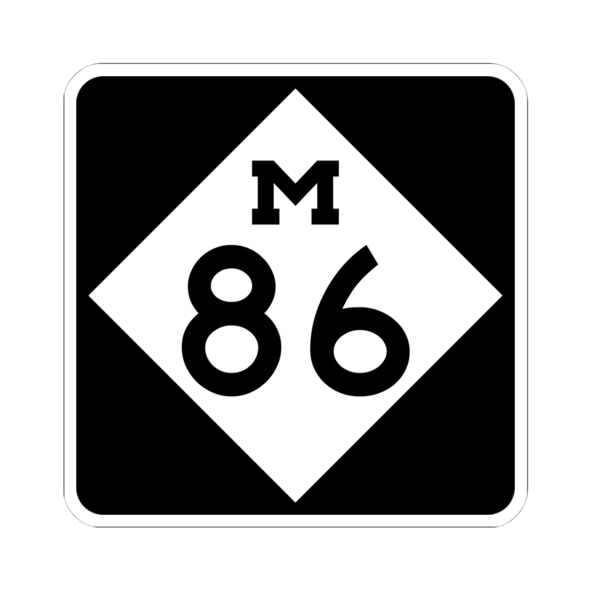 M-86 (Michigan) (Road Sign) STICKER Vinyl Kiss-Cut Decal