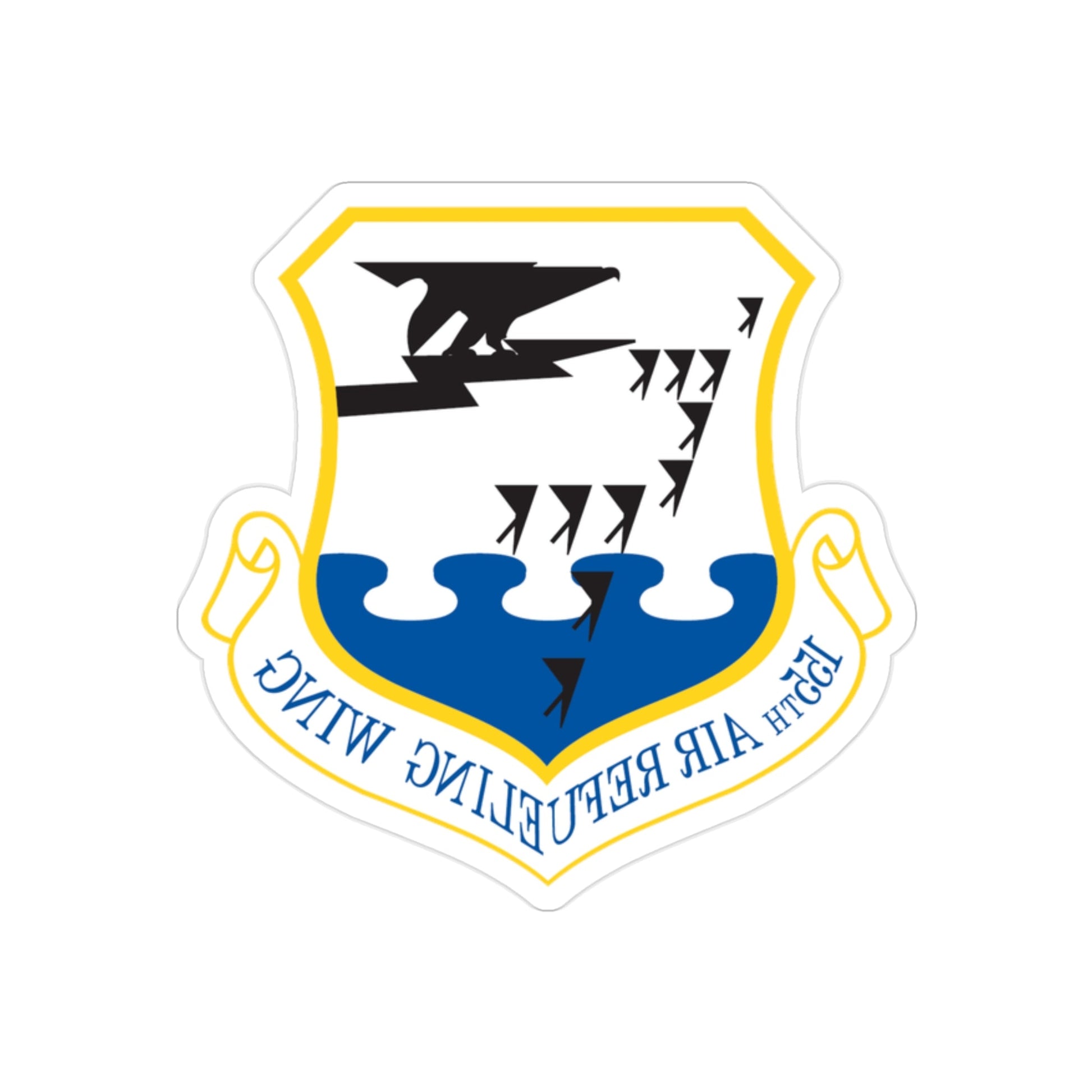 155th Air Refueling Wing (U.S. Air Force) REVERSE PRINT Transparent STICKER-2" × 2"-The Sticker Space