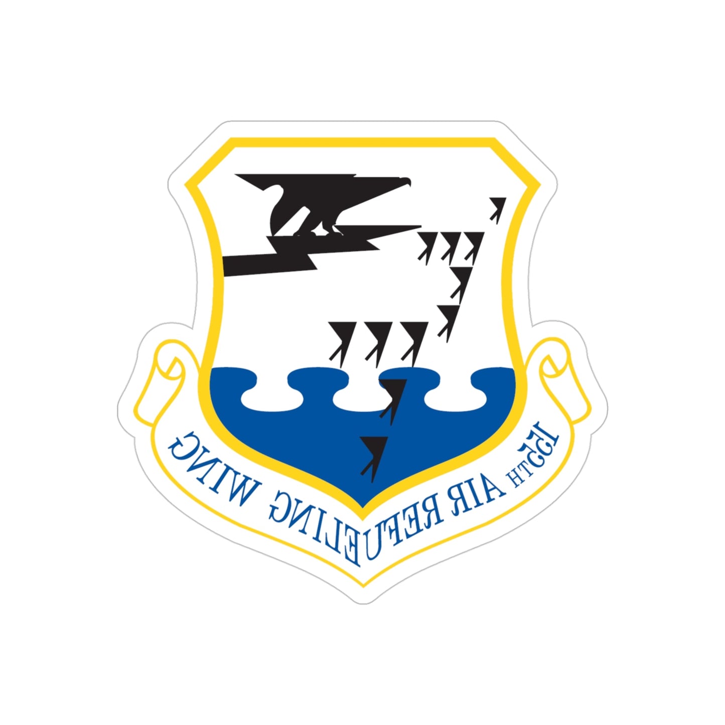 155th Air Refueling Wing (U.S. Air Force) REVERSE PRINT Transparent STICKER-4" × 4"-The Sticker Space