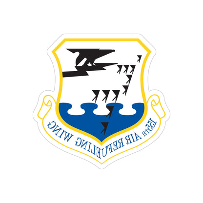 155th Air Refueling Wing (U.S. Air Force) REVERSE PRINT Transparent STICKER-5" × 5"-The Sticker Space