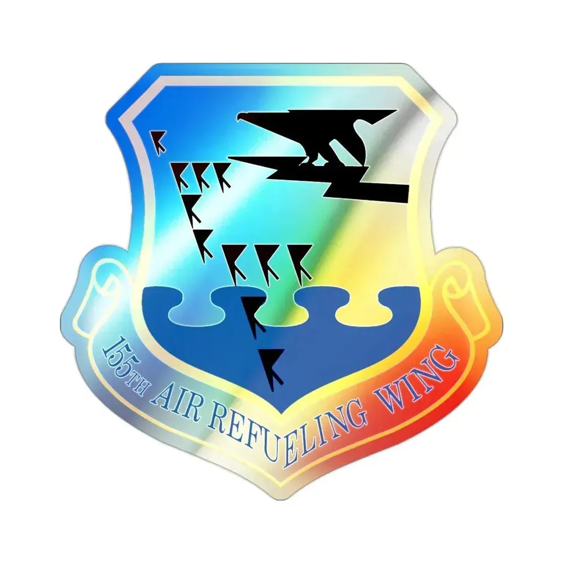 155th Air Refueling Wing (U.S. Air Force) Holographic STICKER Die-Cut Vinyl Decal 2 Inch Holographic - The Sticker Space