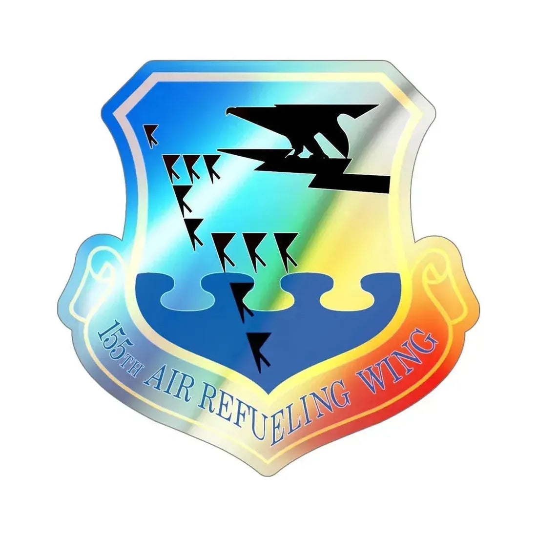155th Air Refueling Wing (U.S. Air Force) Holographic STICKER Die-Cut Vinyl Decal 5 Inch Holographic - The Sticker Space
