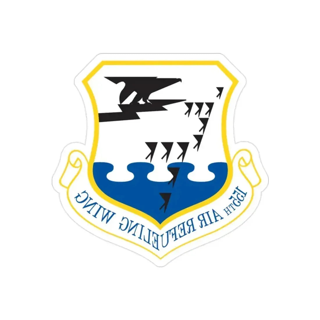 155th Air Refueling Wing (U.S. Air Force) REVERSE PRINT Transparent Die-Cut STICKER 2 Inch Die-Cut Transparent - The Sticker Space