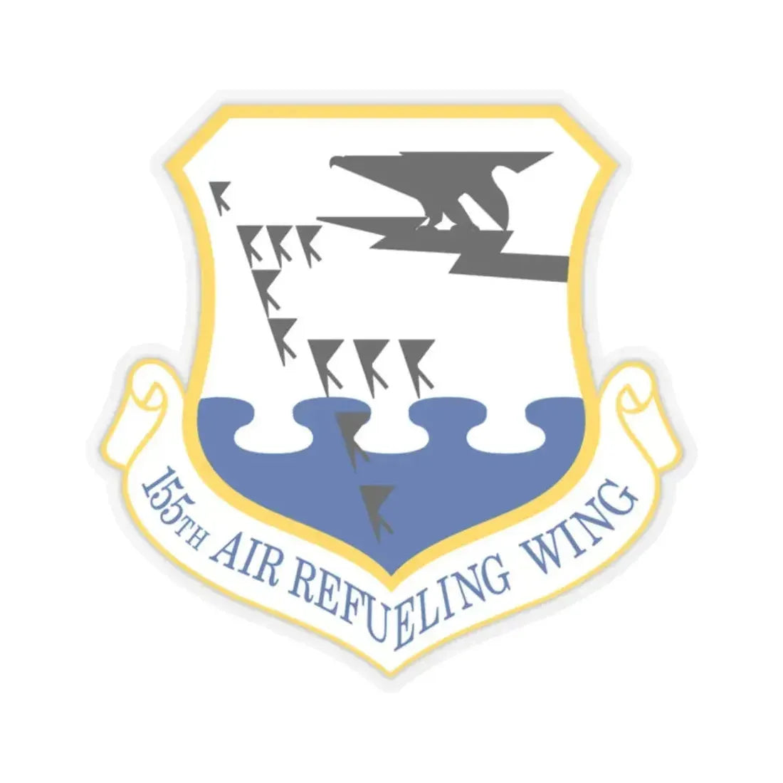 155th Air Refueling Wing (U.S. Air Force) STICKER Vinyl Kiss-Cut Decal 2 Inch Transparent - The Sticker Space