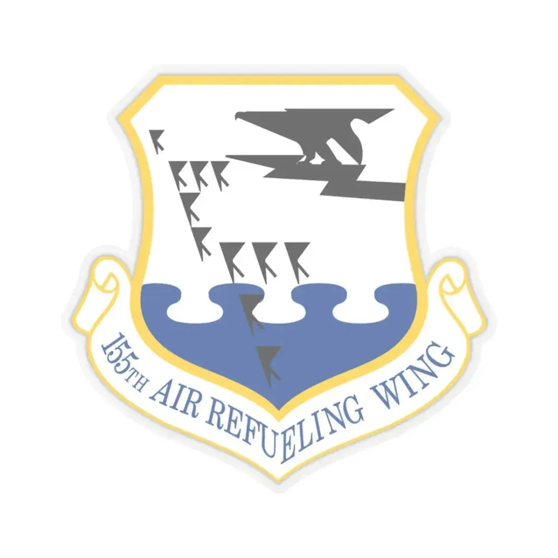 155th Air Refueling Wing (U.S. Air Force) STICKER Vinyl Kiss-Cut Decal 3 Inch Transparent - The Sticker Space