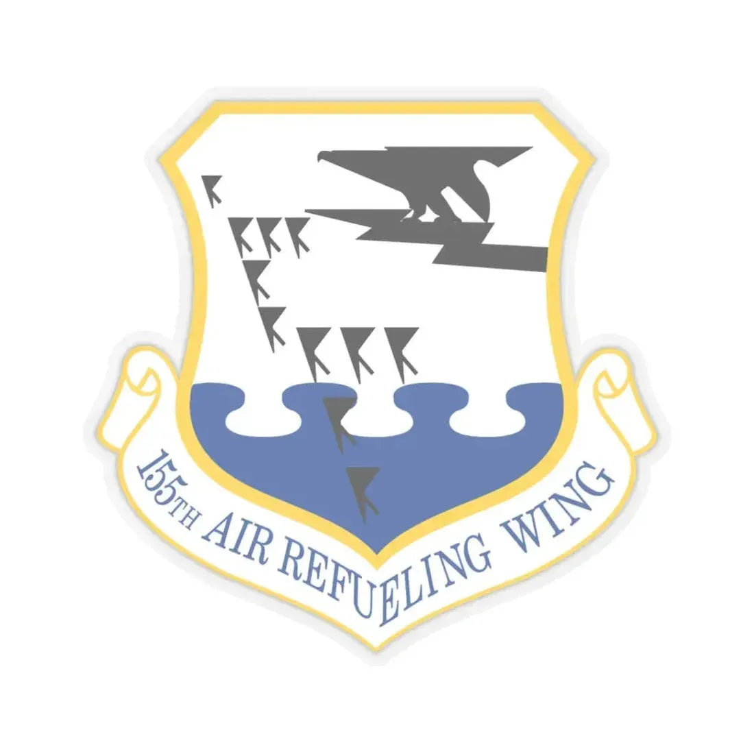 155th Air Refueling Wing (U.S. Air Force) STICKER Vinyl Kiss-Cut Decal 4 Inch Transparent - The Sticker Space