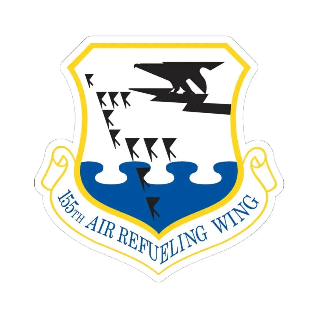 155th Air Refueling Wing (U.S. Air Force) STICKER Vinyl Kiss-Cut Decal 4 Inch White - The Sticker Space