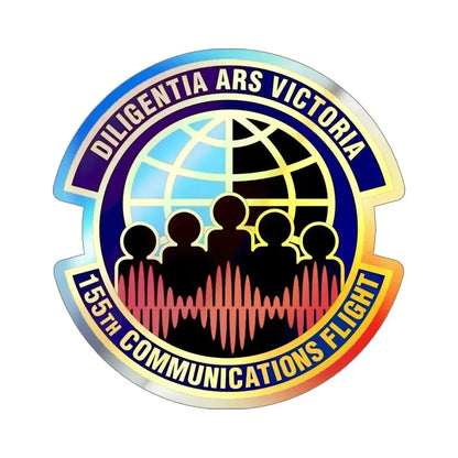155th Communications Flight (U.S. Air Force) Holographic STICKER Die-Cut Vinyl Decal 4 Inch Holographic - The Sticker Space
