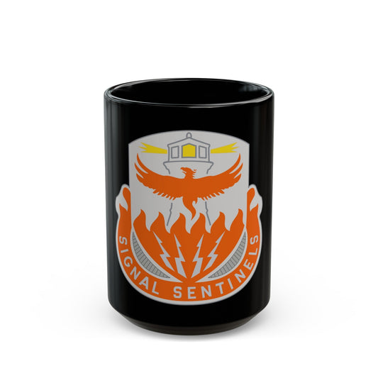 156 Signal Battalion (U.S. Army) Black Coffee Mug-15oz-The Sticker Space