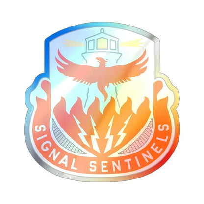 156 Signal Battalion (U.S. Army) Holographic STICKER Die-Cut Vinyl Decal 4 Inch Holographic - The Sticker Space