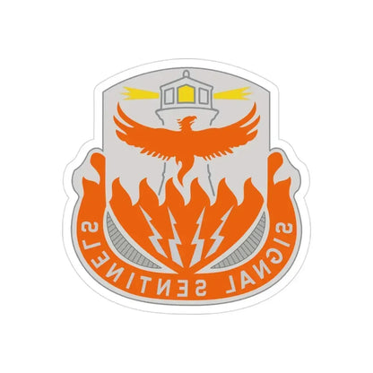 156 Signal Battalion (U.S. Army) REVERSE PRINT Transparent Die-Cut STICKER 3 Inch Die-Cut Transparent - The Sticker Space