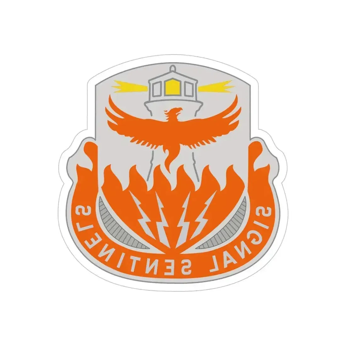 156 Signal Battalion (U.S. Army) REVERSE PRINT Transparent Die-Cut STICKER 6 Inch Die-Cut Transparent - The Sticker Space