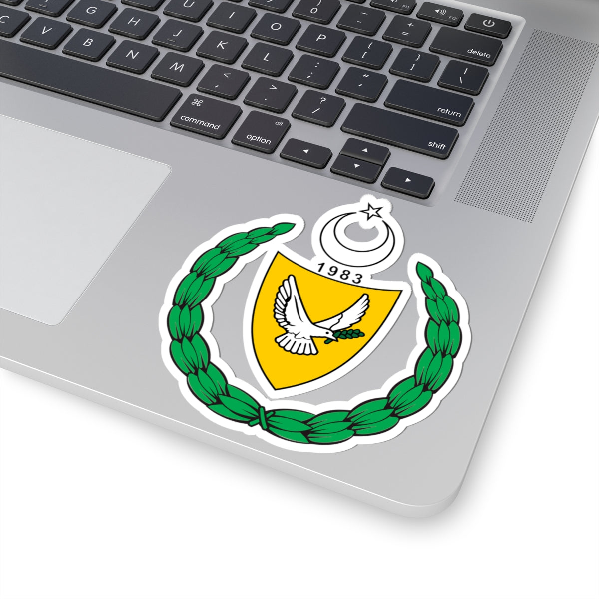 Coat of arms of the Turkish Republic of Northern Cyprus (1983-2007) - STICKER Vinyl Kiss-Cut Decal