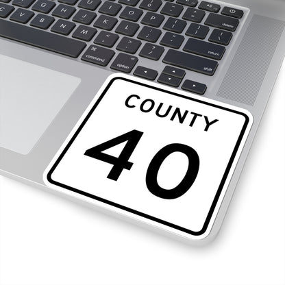 County 40 square (Minnesota) (Road Sign) STICKER Vinyl Kiss-Cut Decal